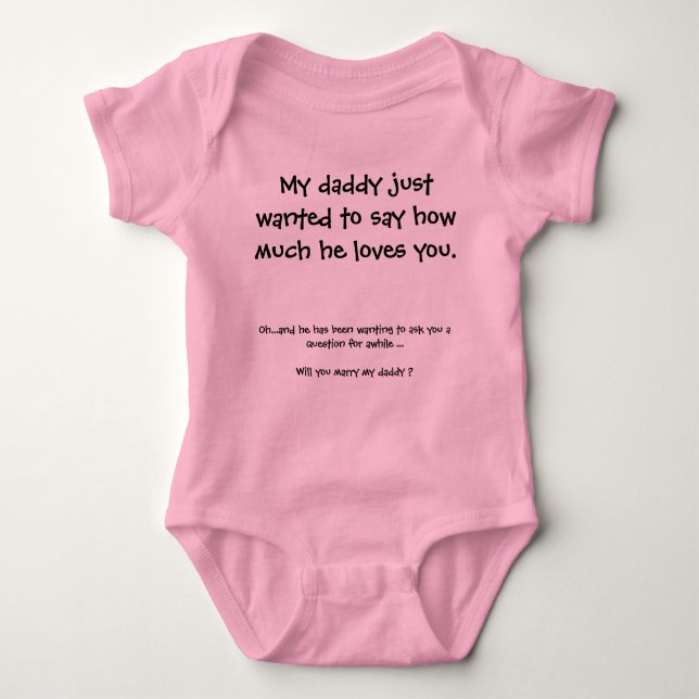 Cute Marriage Proposal Baby Bodysuit (Front)