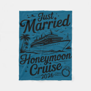 Cute married honeymoon cruise 2026 newlyweds fleece blanket