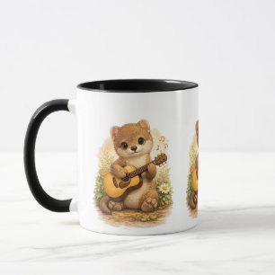 Cute Marten Guitar Mug – Musical Woodland Animal