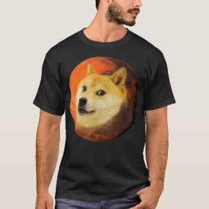 Cute Martian Space Doge Mars Red Planet Cryptocurr T-Shirt