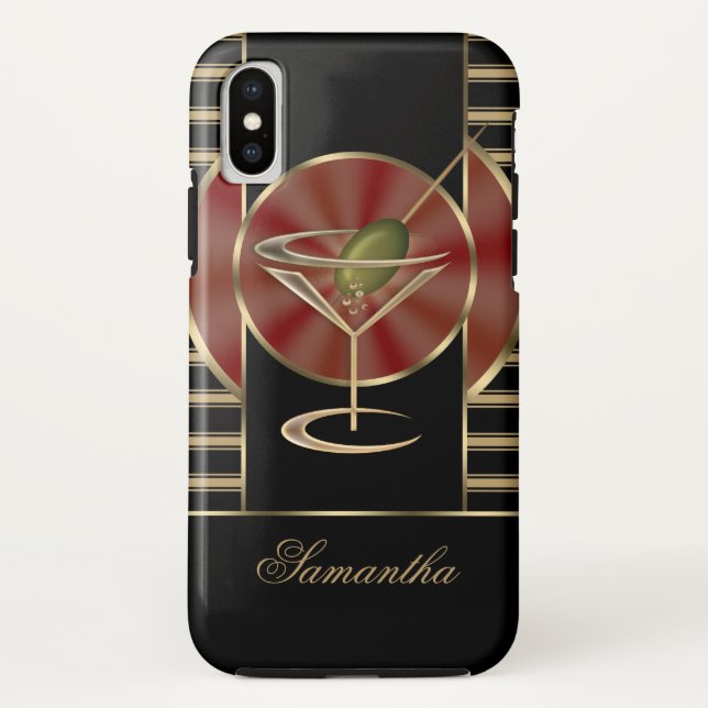 Cute Martini Cocktail Personalised Case-Mate iPhone Case (Back)