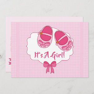 Cute "Mary Janes" It's A Girl Baby Shower Invitation