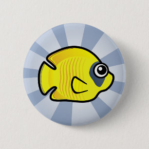 Cute Masked Butterflyfish 6 Cm Round Badge