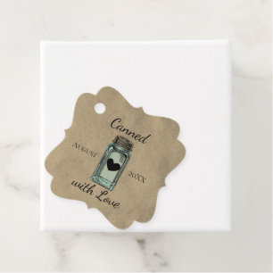 Cute Mason Jar Canned With Love Dated Kraft  Favour Tags