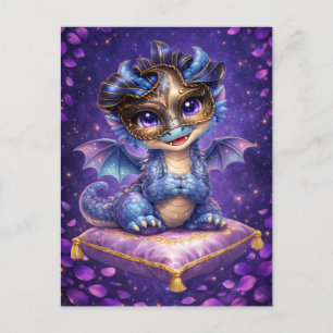 Cute Masquerade Dragon Postcard