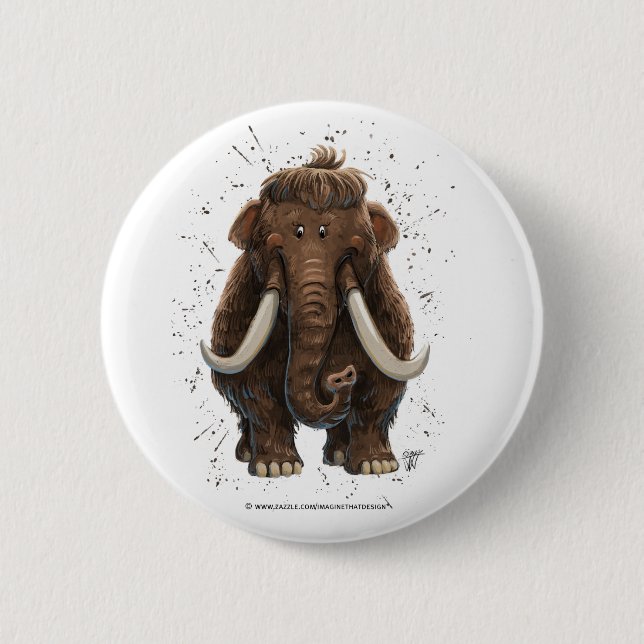 Cute Mastodon 6 Cm Round Badge (Front)