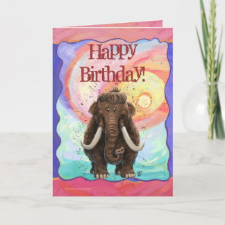 Cute Mastodon Happy Birthday Card