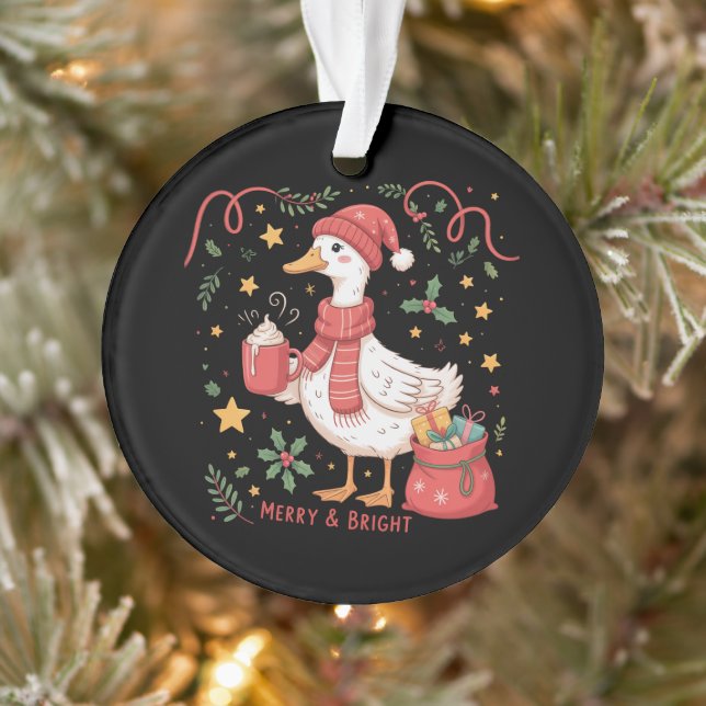 Cute Matching Christmas Goose Funny Family Ducks  Ornament (Tree)