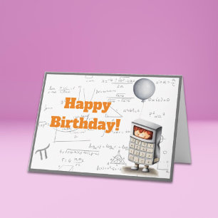 Cute Math Equations Calculator Happy Birthday Card