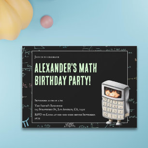 Cute Math Formulas Birthday Party Invitation