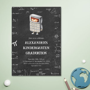 Cute Math Kindergarten Graduation  Invitation