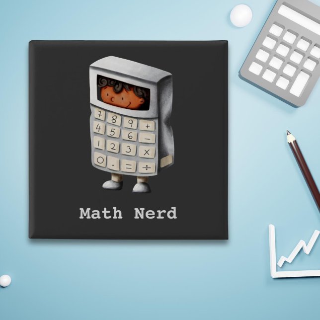 Cute Math Nerd Black Kid  15 Cm Square Badge (Creator Uploaded)