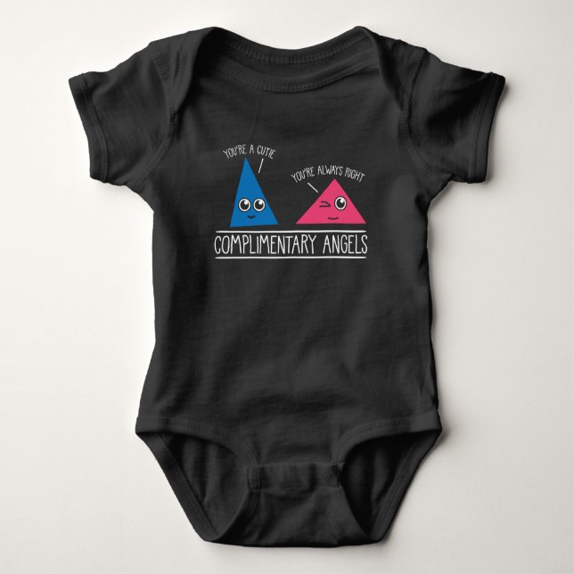 Cute Math Teacher Educators Complimentary Angels Baby Bodysuit (Front)