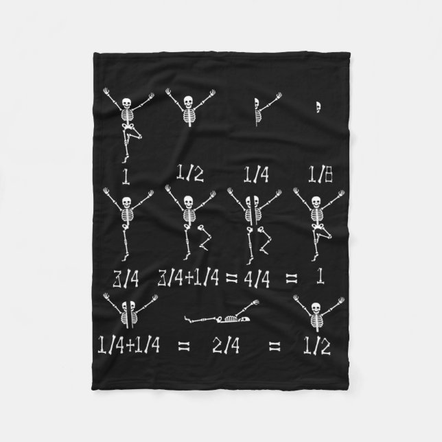 Cute Math Teacher Equation Skeleton Math Students  Fleece Blanket (Front)