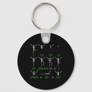 Cute Math Teacher Equation Skeleton Math Students  Key Ring