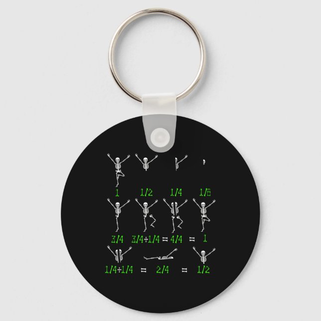 Cute Math Teacher Equation Skeleton Math Students  Key Ring (Front)