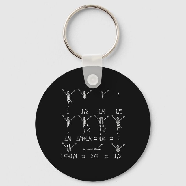 Cute Math Teacher Equation Skeleton Math Students  Key Ring (Front)
