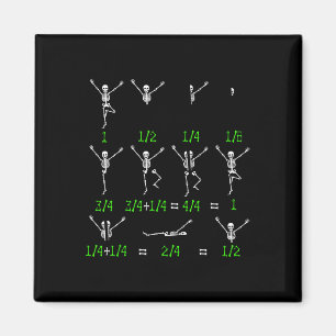 Cute Math Teacher Equation Skeleton Math Students Magnet