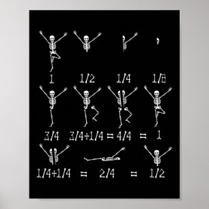 Cute Math Teacher Equation Skeleton Math Students Poster