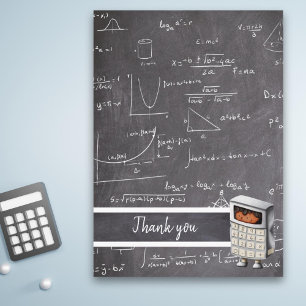 Cute Mathematic Formulas Equations Black Kid Thank You Card