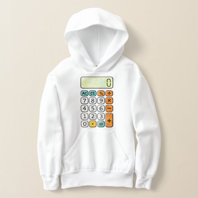 Cute Maths Calculator Hoodie for Kids School (Laydown)