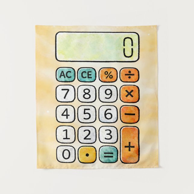 Cute Maths Calculator Poster for Kids Tapestry (Front)