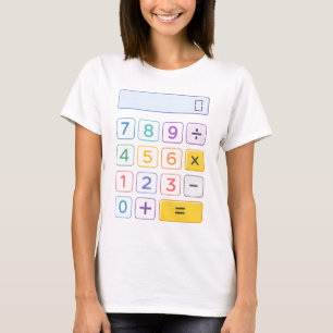 Cute Maths Calculator T Shirt for Kids School