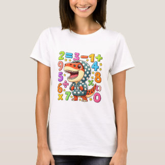 Cute Maths Dinosaur Monster T Shirt for Kids