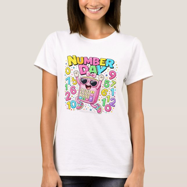 Cute Maths Numbers Cat Number Day T Shirt KidsUK!! (Front)