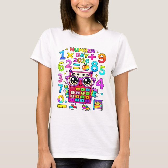 Cute Maths Numbers Panda Calculator T Shirt KidsUK (Front)