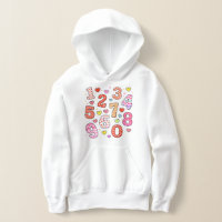 Cute Maths Numbers Pattern Hoodie for Kids