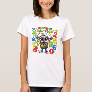Cute Maths Numbers Robot Calculator T Shirt Kids!!