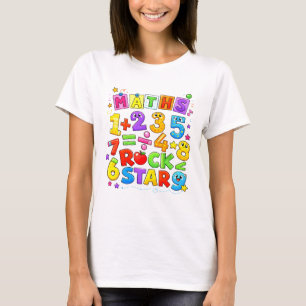 Cute Maths Numbers Rockstar Cartoon T Shirt Kids!