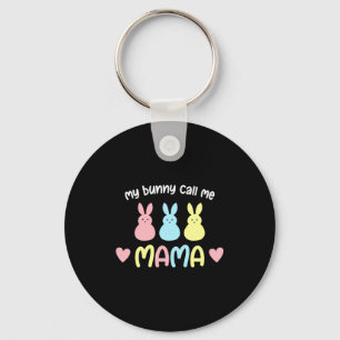 Cute Me Bunny Calls Mama Easter Hoilday Key Ring