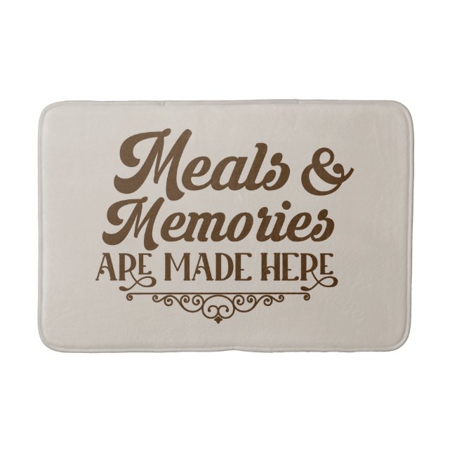 Cute meals memories word art  bath mat (Front)