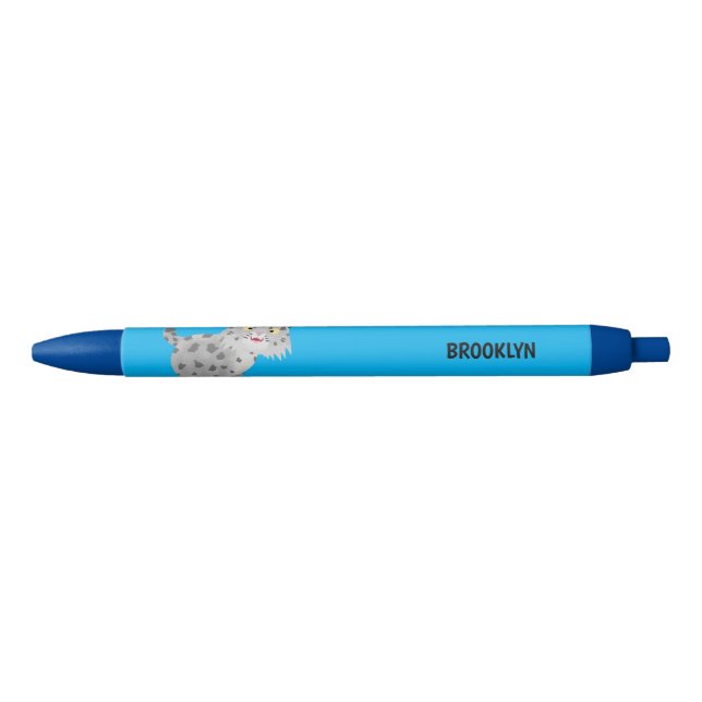 Cute mean bobcat lynx cartoon black ink pen (Front)