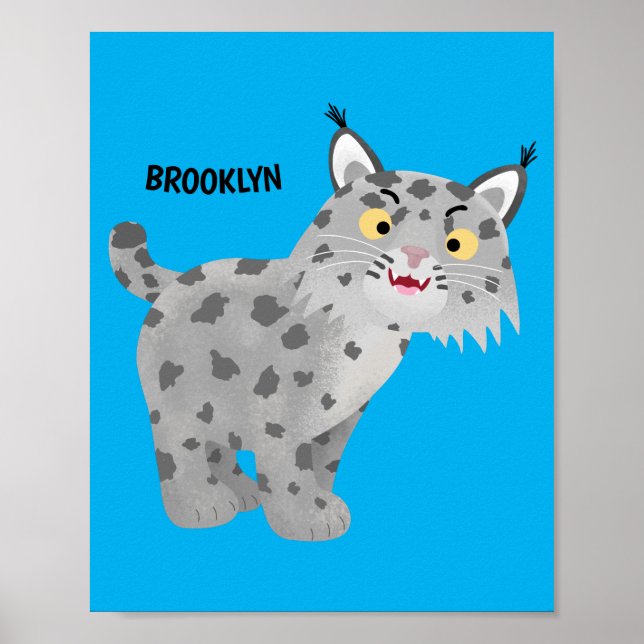 Cute mean bobcat lynx cartoon poster (Front)
