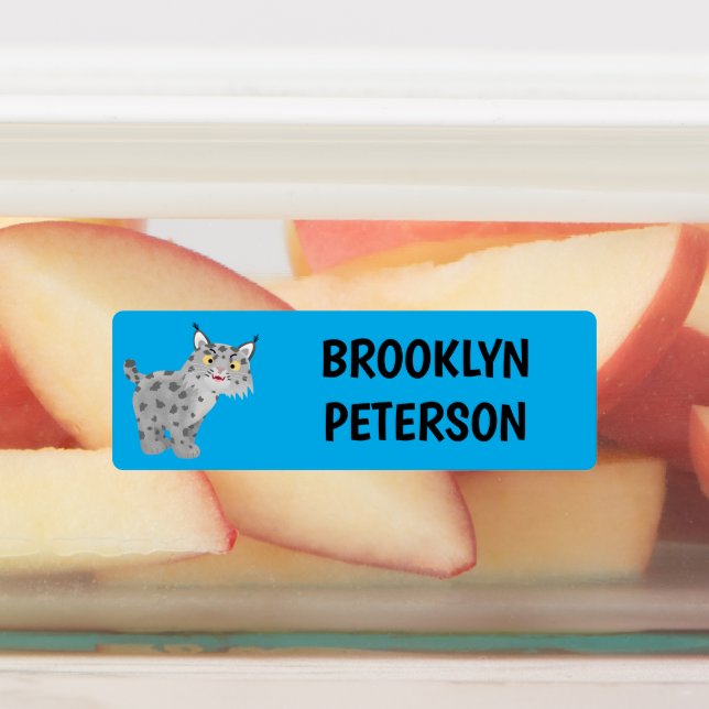 Cute mean bobcat lynx personalised cartoon (Affixed)