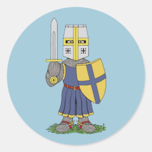 Cute Mediaeval Knight Classic Round Sticker