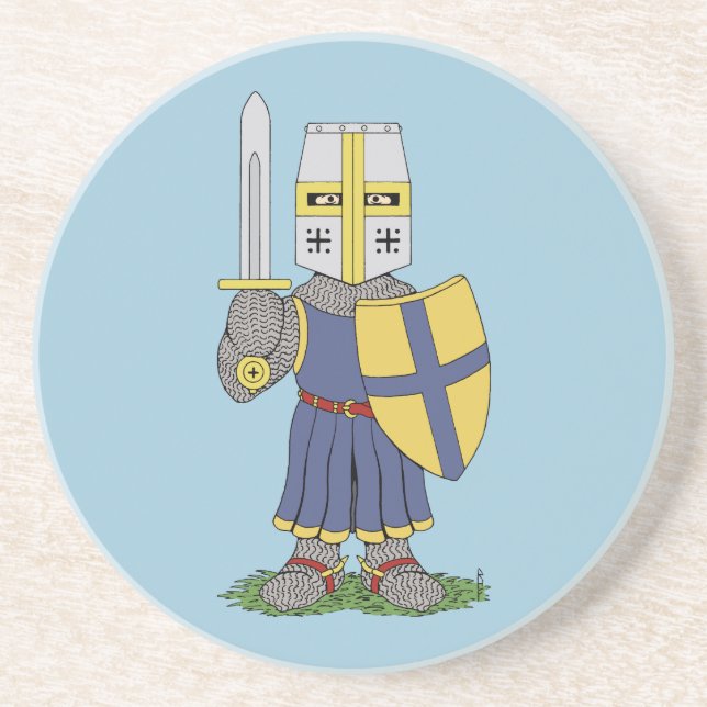 Cute Mediaeval Knight Coaster (Front)