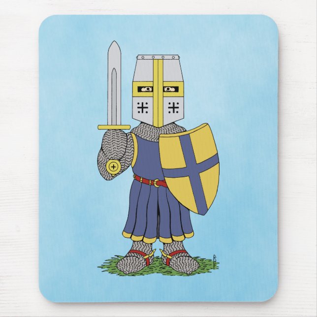 Cute Mediaeval Knight Mouse Pad (Front)