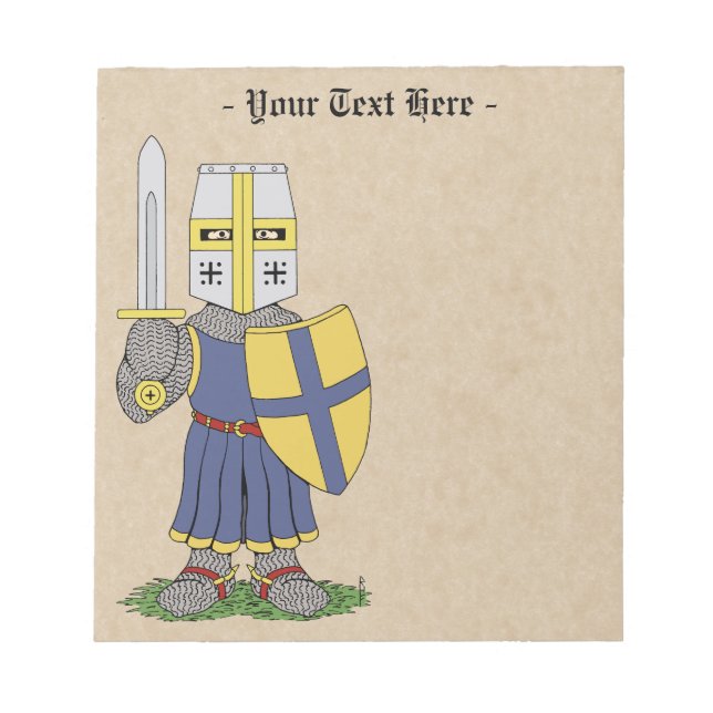 Cute Mediaeval Knight Notepad (Front)