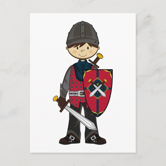Cute Mediaeval Knight Postcard (Front)