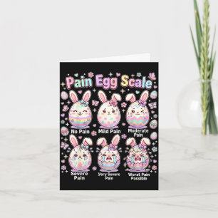 Cute medical bunny egg easter nurse pain egg scale card