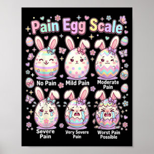 Cute medical bunny egg easter nurse pain egg scale poster