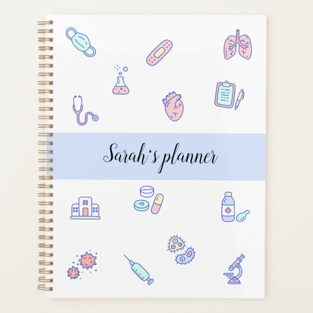 Cute medical cartoon doctor nursing doodles planner (Front)