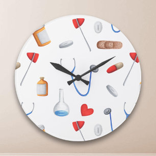 Cute Medical Equipment Doctor or Nurse Large Clock