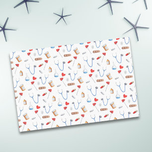 Cute medical equipment patterned doctor or nurse tissue paper