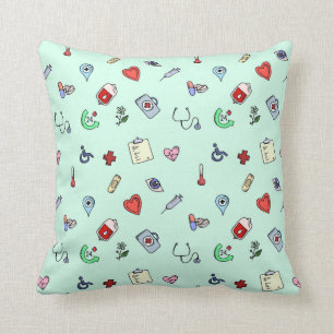 Cute Medical Icon Pattern Cushion