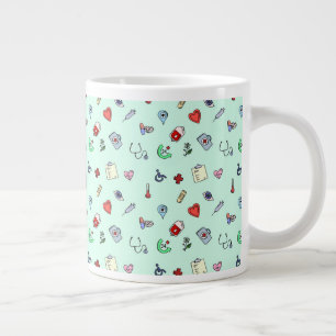 Cute Medical Icon Pattern Large Coffee Mug